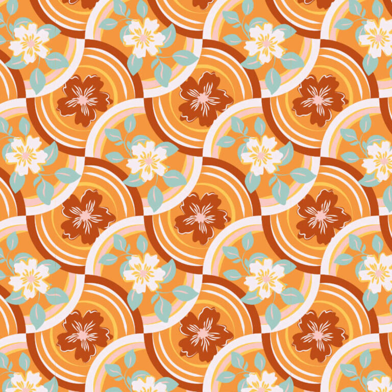 designer textile freelance Paris motif retro floral